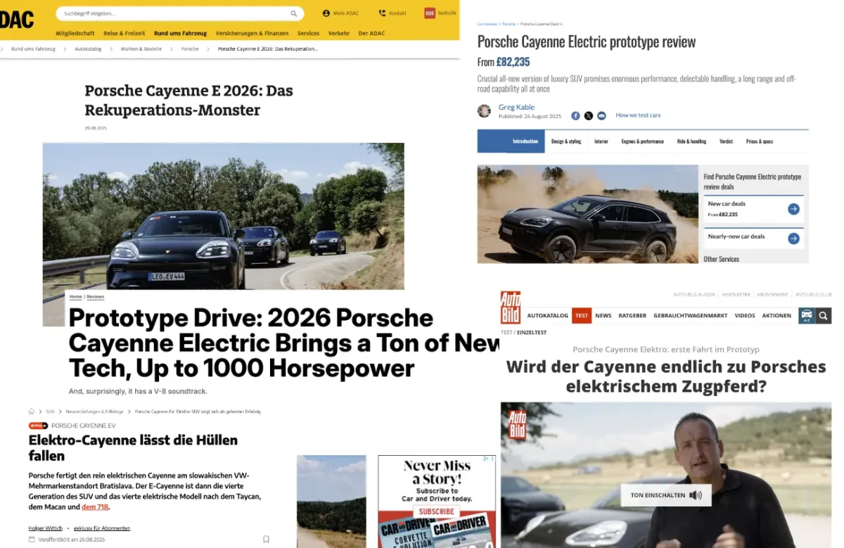 Porsche Cayenne Elektro Pressestimmen